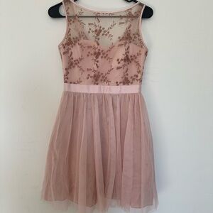 Elegant Pink Floral Mini dress Size 2